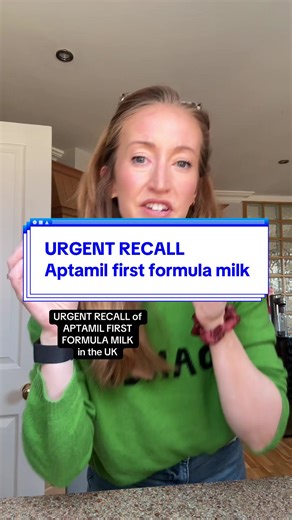 PLEASE SEND TO ANY PARENTS USING THIS FORMULA MILK WITH THEIR BABY In the UK, there has been another recall of formula milk, this time it’s Aptamil First formula milk (which I know is popular), because cereulide toxin has been found in the product. The batch code currently recalled is ; \t31-10-2026 (800g) You can return this to store for a full refund. The problem with this toxin produced from a particular bacteria is that the bacteria is very heat stable - so the usual protocol of making the f