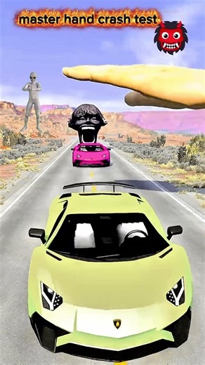 Big vs Small Cars vs Giant Hand Slap Challenge 💥 BeamNG.drive Extreme Crash Test #shorts