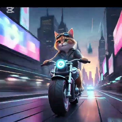 Crying Cartoon Cat Rides Bike AI Animation #shortvideo #viral #trending #funny #anime