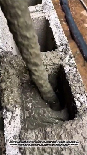 Concrete Pumping and Leveling on a Construction Surface.
