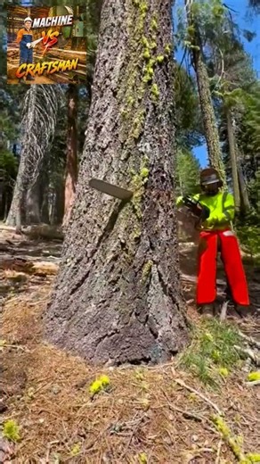 🌳 Best Way to Cut Tall Trees — Handheld Chainsaw No Ladder Needed #wood #gardenideastips#shorts