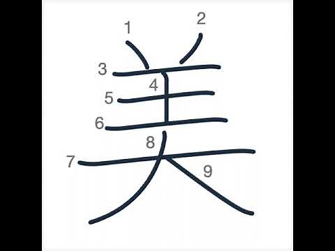 美 の書き順｜正しい漢字の書き方をアニメーションで解説