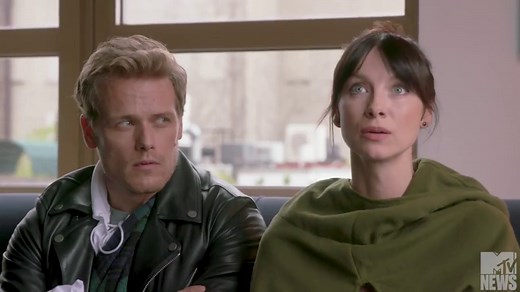 Sam Heughan & Caitriona Balfe in character for couples therapy
