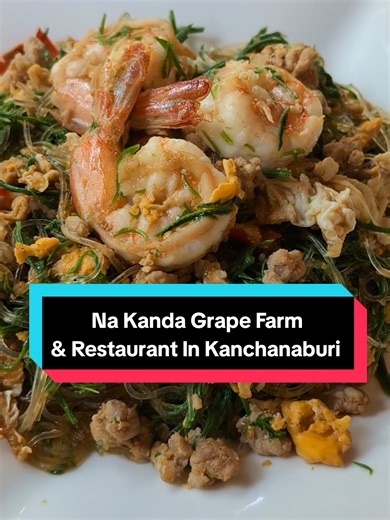 NA KANDA GRAPE FARM & RESTAURANT ไร่องุ่น ณ กานดา In Kanchanaburi Thailand 🇹🇭🇹🇭 . 🍽️ **Best Cuisine in Kanchanaburi – A Hidden Gem!** . We stumbled upon this delightful spot, and it has truly been the best dining experience in Kanchanaburi so far! This modern café is beautifully decorated with a farm-style atmosphere, making it cozy and inviting for a great meal. . The menu is in Thai, but thanks to Google Translate, we had no trouble ordering. Every dish we tried was absolutely delicious, 