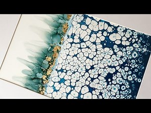 Alcohol Ink Tutorial With Fluid Art Acrylic Swipe Technique And Gilding Flakes ( nr 50 )