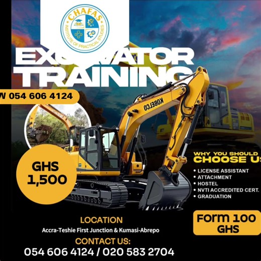 Dig deep into your future 🚜! Chafas Excavator Training course gets you operating like a pro in no time. Sign up now! #goviral #explore #excavator #chafas #ghanatiktok🇬🇭