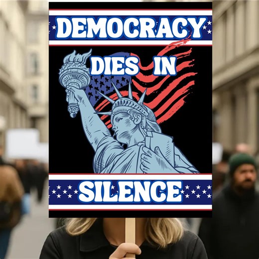 Democracy Dies in Silence Protest Sign, Protect Democracy Poster, Anti-trump Political Activist Sign, Resist Fascism Rally Poster - Etsy