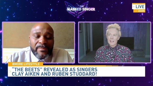 🎭🏆BIG REVEAL! Singers and American Idol alums Clay Aiken and Ruben Studdard are revealed as "The Beets" on The Masked Singer. https://foxbaltimore.com/news/bmore-lifestyle/two-american-idol-greats-revealed-on-the-masked-singer# | BMORE Lifestyle