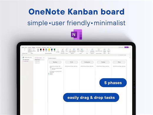 Onenote Kanban Board Template, Task List (digital Download) - Etsy