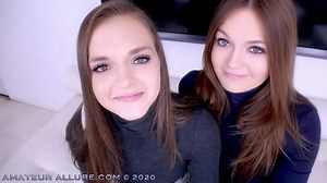 Joey sami white amateur allure welcomes twin sisters joey and sami white to give pov blowjob and swa...