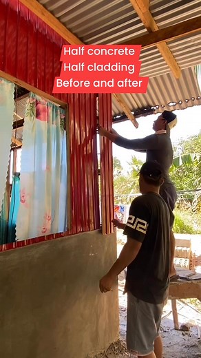 1.9M views · 21K reactions | Before and after house renovation half concrete half metal cladding #reels #construction #beforeafter #metalcladding | Jeanante Valera | Facebook