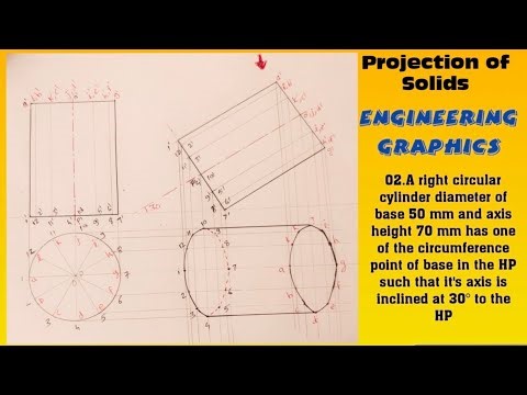 Projection of Solids/Problem No 02/Axis inclined to one of the reference plane/Engg Graphics