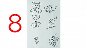 50K views · 1.2K reactions | How to draw different pictures with number 8 | Different type different using number 8 | Easy drawing for kids step by step | Priyanka creative guru | Facebook