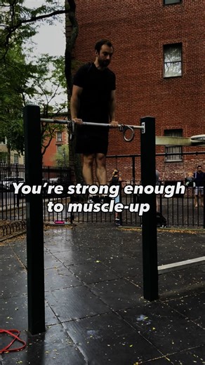 Adam Sandel | Professor Pull-Ups on Instagram: "Can you do 10 pull-ups without pausing? Or simply one pullup touching the bar to your lower chest? If so, you are strong enough to muscle-up 💪 But how do you take the first step? I recommend practicing diagonal pull-ups, which put you in the right alignment to get around and over the bar. As you perform them, imagine trying to touch your elbows together in front of your body as you pull and drive them down to the ground. #muscleup #muscleupprogres