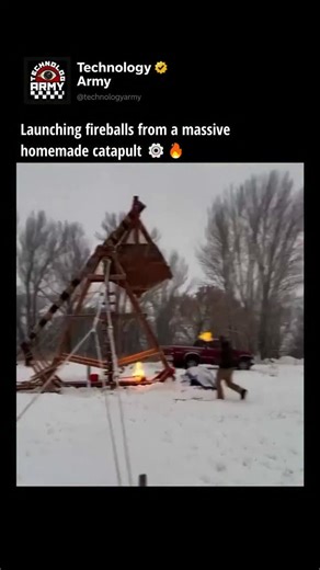 TechnologyARMY on Instagram: "A catapult is one of humanity’s earliest engineering weapons — built to turn raw physics into destruction. Long before modern artillery, these siege machines launched stones, fire, and even biological weapons over massive distances. Using tension, torsion, or counterweights, catapults converted stored energy into devastating force. Designs like the trebuchet, ballista, and mangonel each solved the same problem differently: how to break walls without getting close. T