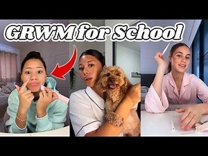 GRWM for School Compilation 🌸 morning routine, skincare & outfit inspo
