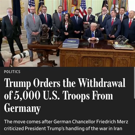 USA & Germany....President Trump is withdrawing ALL 5,000 US Military Troops from Germany.Now NATO can take care of Germany - alone.Germans: Your Chancellor should remain quite when he's thinking about criticizing our Great Nation's President publicly. YOUR country has been MIA in this entire war with Iran - and - YOU are 'supposed' to be our 'ally.'Learn to remain silent - or - suffer the consequences of your ill-tempered critical wagging tongue. 👅🇺🇸 ♥️ 🇺🇸 💪 🇺🇸 ♥️ 🇺🇸#USA #PresidentTru