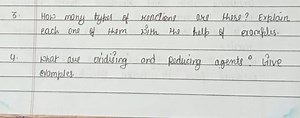 How many types of reactions are these? Explain each one of them... | Filo
