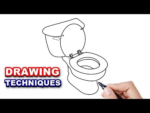 HOW TO DRAW A TOILET, easy drawing techniques