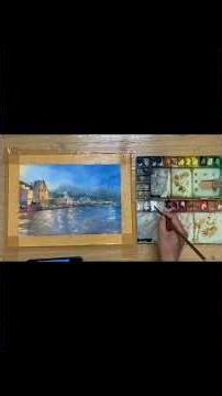 Watercolor Night Scene – Painting the Ghats of Varanasi | Step by Step