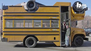 Topsy turvy bus: The Mutant Brothers build wacky upside-down vehicle