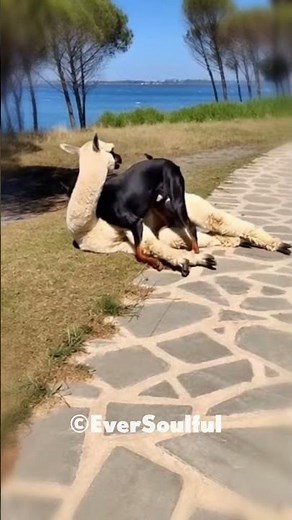 A Llama and Doberman’s True Friendship 💕