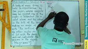 22 reactions | Statics Mechanics: Using Lami's Theorem to Find Tensions in Ropes used to Suspend a Body | Ep 30 #21stdigiskillz #Mechanics #SPSCAmbassador #followers #physics #highlights | Taxonomy online mathematics | Facebook