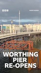 Storm damaged Worthing Pier has reopened today after being closed for more than seven weeks. It had been shut since 9 October, after Worthing Borough Council engineers identified damage to its iron supports. More here: https://bbc.in/4ic9ODk | BBC Sussex