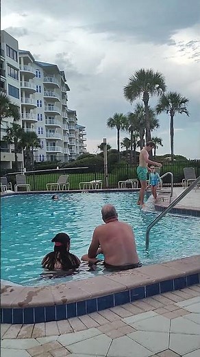 backflips into the pool