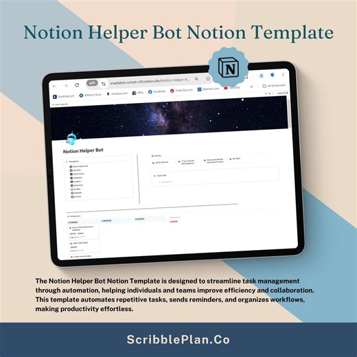 Notion Helper Bot modèle | Tableau de bord Notion | Gestion des tâches | Automatise les tâches | organise les flux de travail | Envoie des rappels - Etsy Canada
