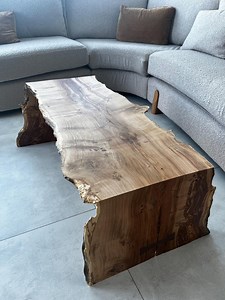Live/waney Edge Oak Coffee Table - Etsy UK