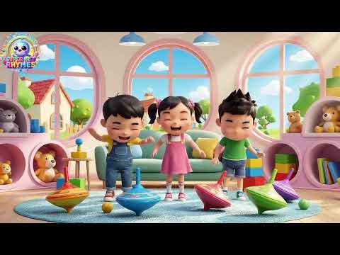 The Spinning Tops on the Floor Go Whirl Whirl Whirl | Nursery Rhymes for Kids | Baby Songs