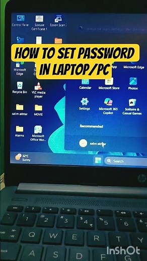 How to set password in laptop/pc windows #windows #computer #tricks #laptop #pasword #shorts