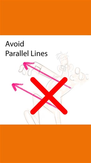 21 Draw on Instagram: "Common beginner mistake: Drawing stiff, unnatural poses ❌️⁠ ⁠ How to fix this? 🤔 Parallel lines are NOT commonly found in nature, eg: plants 🌱, animals 🐯, and humans 🧒🏾⁠ ⁠ A good rule of thumb is to keep parallel lines for man-made objects, eg: chairs, buildings, cars, etc. ⁠ ⁠ However, a human pose looks more dynamic and interesting if the lines are asymmetrical. It also helps if you combine straight lines with curved lines! - Tip by @charactercube ⁠ ⁠ This tip is ta