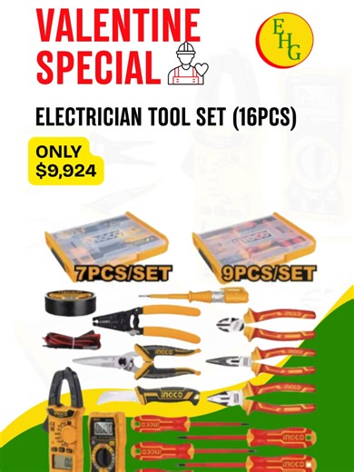 This Valentine’s Special is for the electrician who means business. The 16PC Electrician Tool Set has everything you need to handle installations, repairs, and upgrades with confidence. ✔️ Multimeter ✔️ Clamp meter ✔️ Pliers & cutters ✔️ Screwdrivers ✔️ Wire stripper ✔️ Electrical tape & more All neatly packed and ready to work. 💛 Only $9,924 Whether you’re upgrading your kit or gifting a hardworking electrician, this deal makes sense. 📍 9 Harbour Street, St. Ann 📞 876-972-0223 Stop by and gr