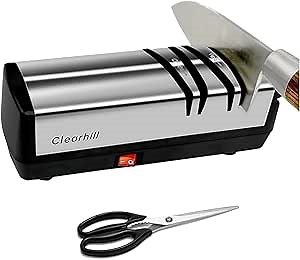 Electric Knife Sharpener,USB C Rechargeable Stainless Professional Knife Sharpener- 2-Stage Quick Sharpening & Polishing, Scissors Sharpening, Home Kitchen Tool