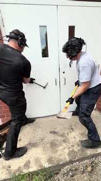 Panic bar attack with Halligan and rebar. #ttlock #forcibleentry