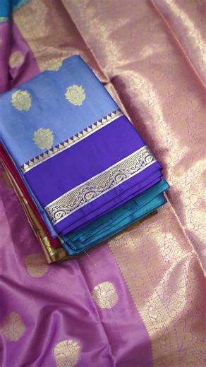 ✨ Royal Blue & Lavender Chiniya Silk Magic!by Kashi Drape ✨ || #shorts #sarees ||