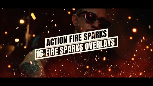 fcp插件 电影感真实火焰火花视觉特效包 Action Fire Sparks Overlays Pack