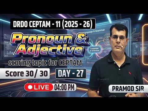 Complete English for DRDO CEPTAM 11 | Day 27 | Pronoun and Adjective | Magical Aptitude | #drdoexam