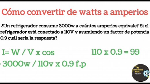 7.9K views · 206 reactions | Cómo convertir WATTS A AMPERES #motor #electricity #electricidad #electricista #transformadoreselectricos #tutorial | Mb electricidad básica | Facebook