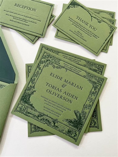 Letterpress Wedding Invitations - Etsy