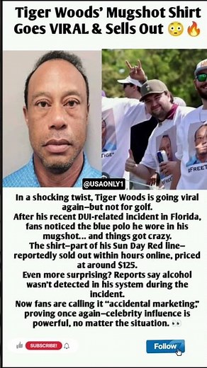 Tiger Woods’ Mugshot Shirt Goes VIRAL & Sells Out 😳🔥#TigerWoods #TrendingNow #CelebrityNews