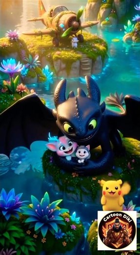 ​ Cute Dragon Hug! 🥺 මේ බැඳීම#Toothless #HTTYD #Shorts #Reels #Pikachu​#Cute​#cartoondiki#Viral​#LKA