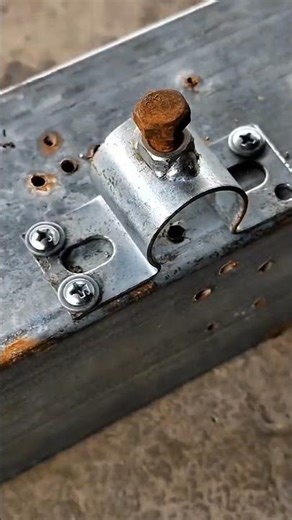 Professional Worker Shows the Right Way to Install a Screw Bolt on Metal Hook #construction #popular