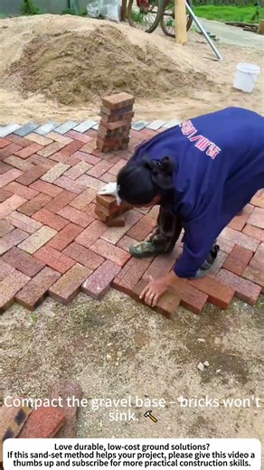 Brick Paving for Ground Hardening – Base Prep, String Line, and Sand Joints 🧱👷