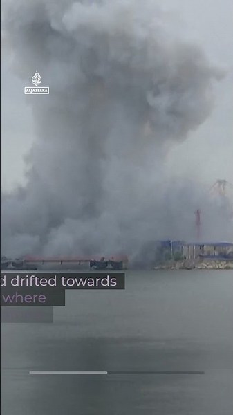 Ukrainian marine drone explodes at Romanian port | AJ #shorts