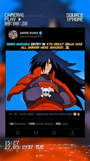 WHEN MADARA ENTER IN 4TH GREAT NINJA WAR ALL SHINOBI WERE SHOCKED..☠️#hungergamestiktok