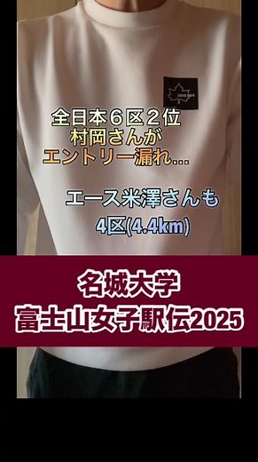 [Meijo University] Mt. Fuji Women's Ekiden 2025 [Section Entries] announced...!?