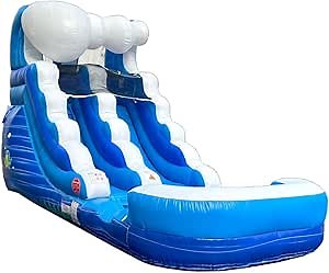 Inflatable Water Slides for Kids - Backyard Inflatable Water Slides with Splash Pool - Blue Wave Slide Complete with Blower, and Stakes - 21' x 9' - 12' Tall Slide